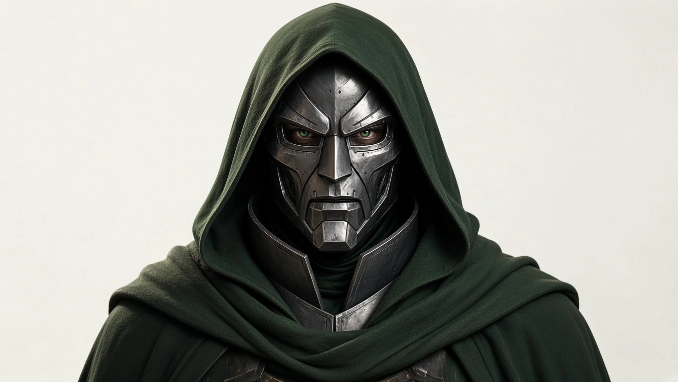 Doctor Doom in his green cloak and silver mask