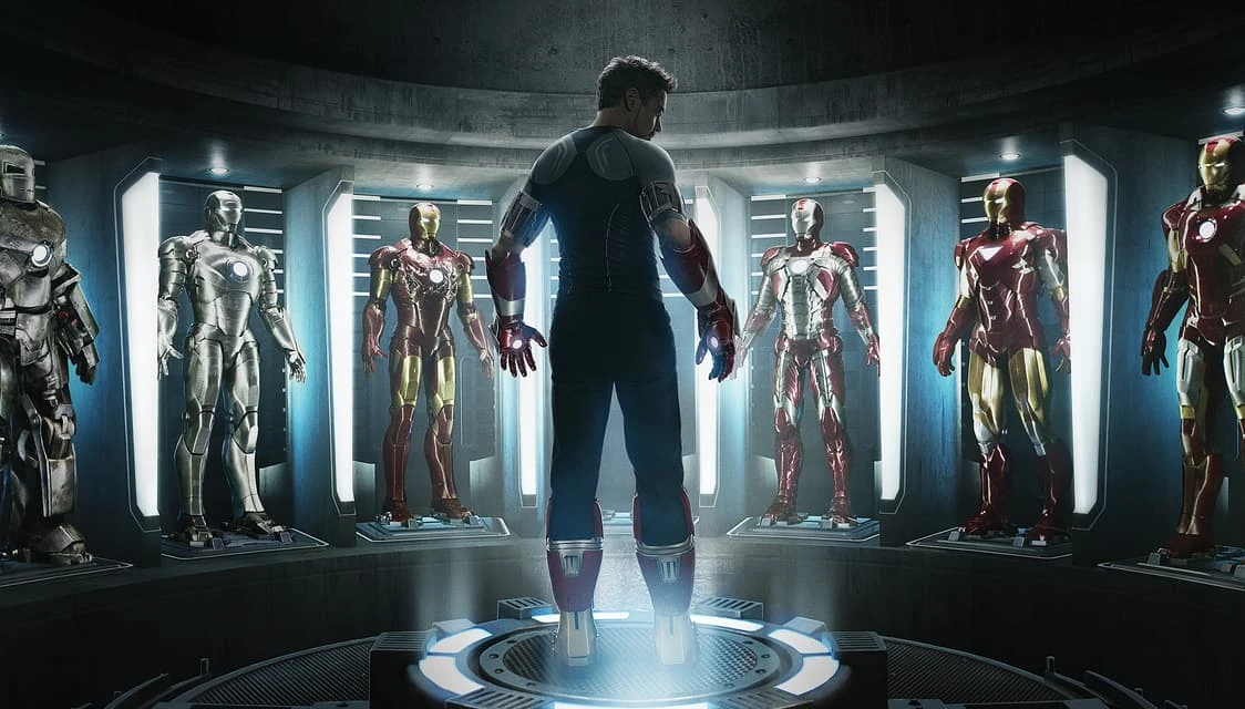 Tony standing before the Hall of Armor